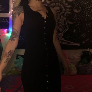 midi button down dress